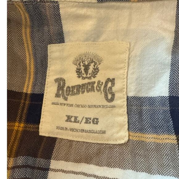 Roebuck & Co. Pearl Snap Front Western Long Sleeve Shirt Mens XL Plaid Rodeo Vtg - Picture 3 of 9